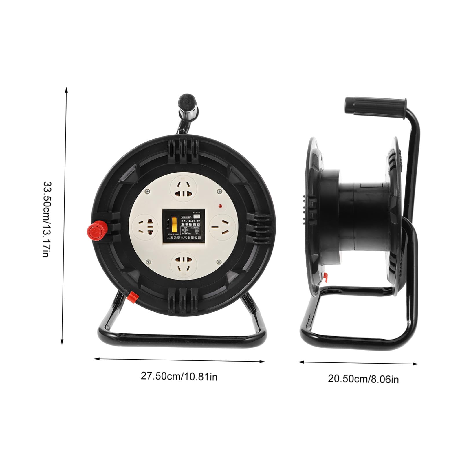Carrete de Cable Negro de Plástico para 30 Metros, Organizador | Uso en Hogar y Oficinas, Diseño Simple y Elegante, para Guardar y Enrollar Cables