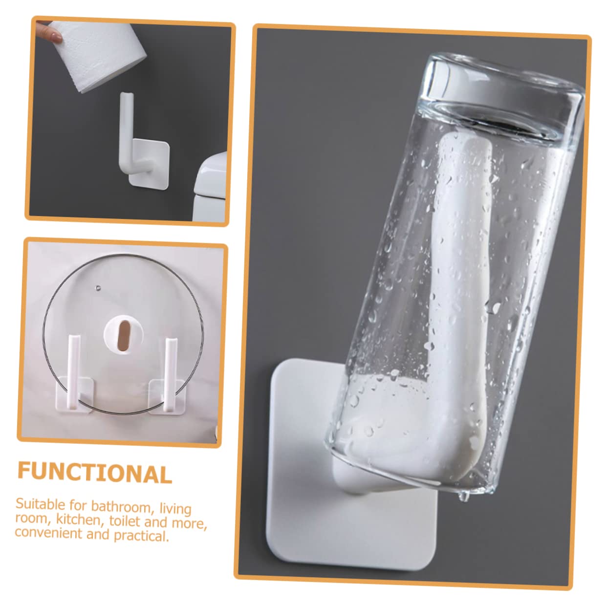 Homoyoyo 8 Pièces Crochets Adhésifs Muraux Transparents