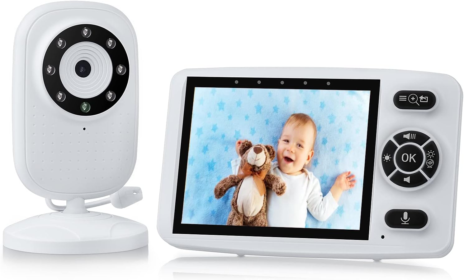 Video Baby Monitors with Camera and Audio, 3.5'' Monitor Set Infrared