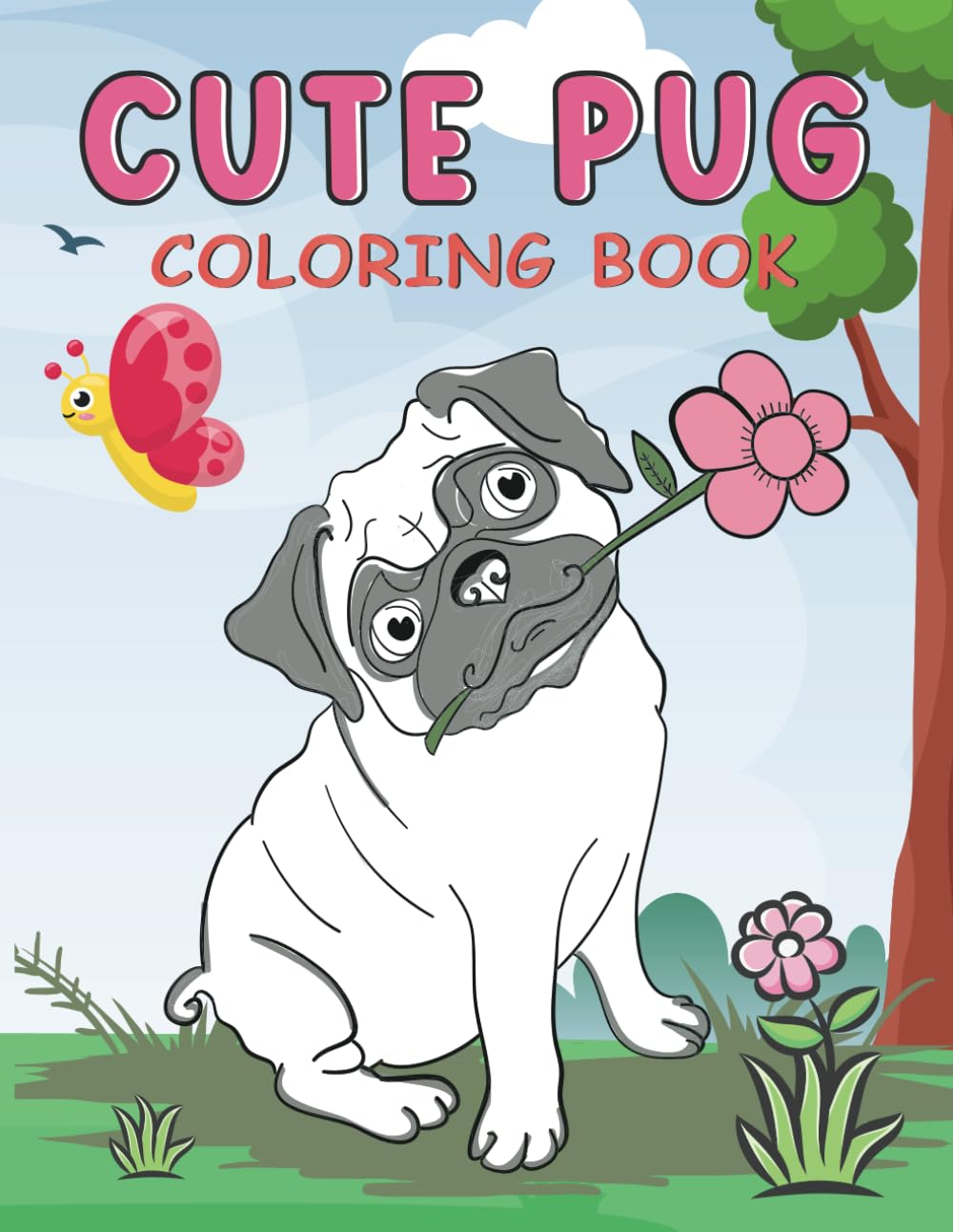 Cute Pug Coloring Book: Adorable Pug-Themed Coloring Fun for Kids
