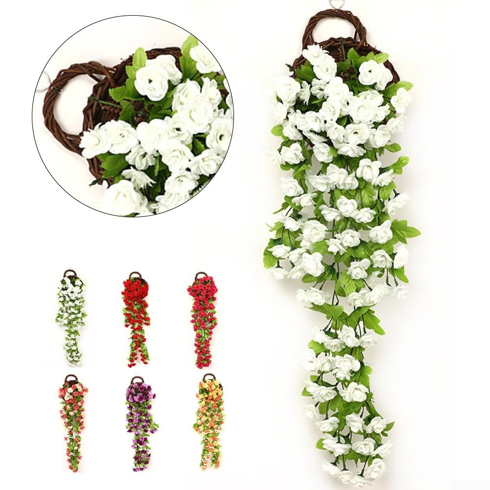 Panier suspendu en lavande artificielle 85 cm résistant aux UV Violet (blanc)