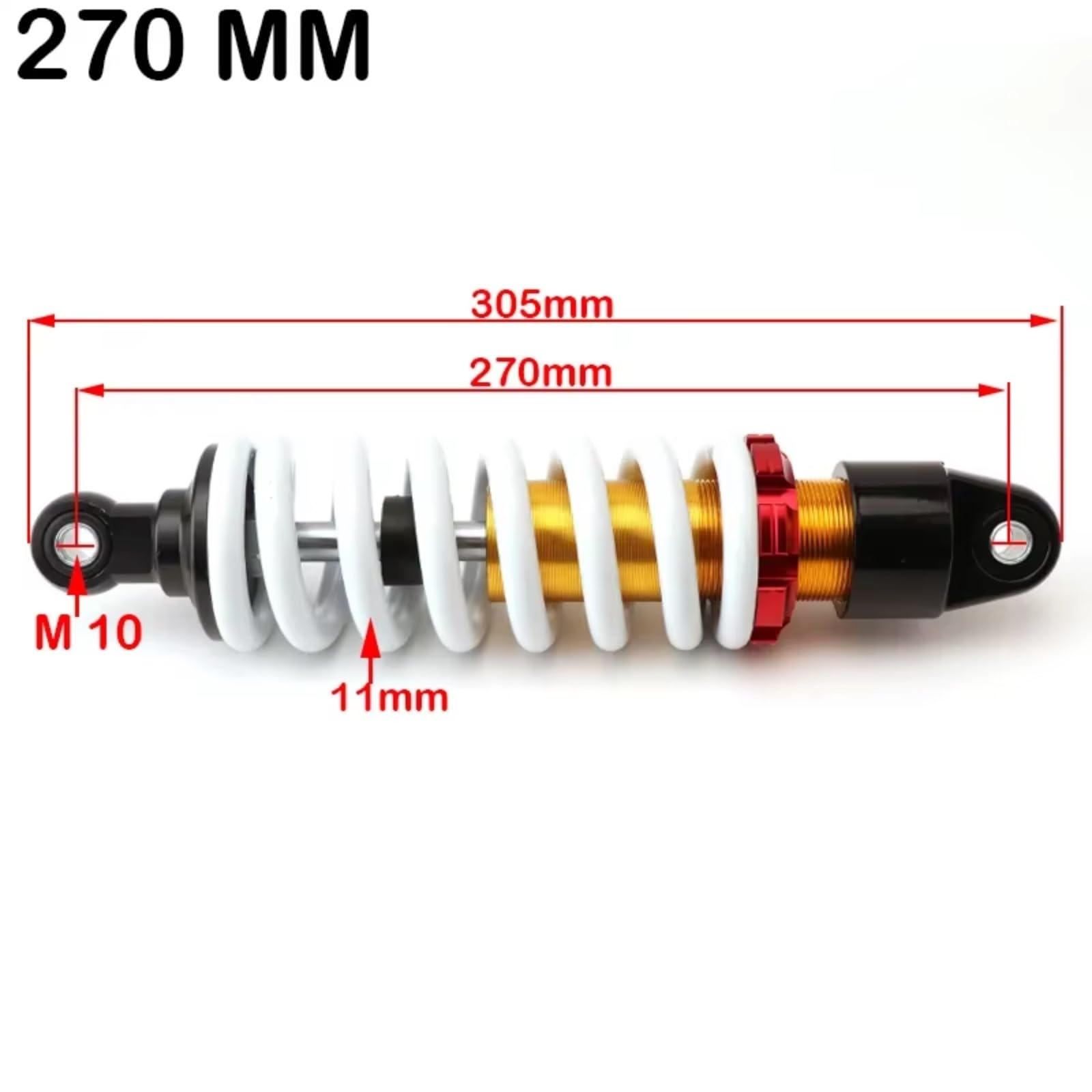 para BBR para CRF 110cc 125cc Motocicleta para 260mm 270mm 280mm Amortiguador Suspensión Trasera Amortiguador Trasero Motocicleta(270MM)