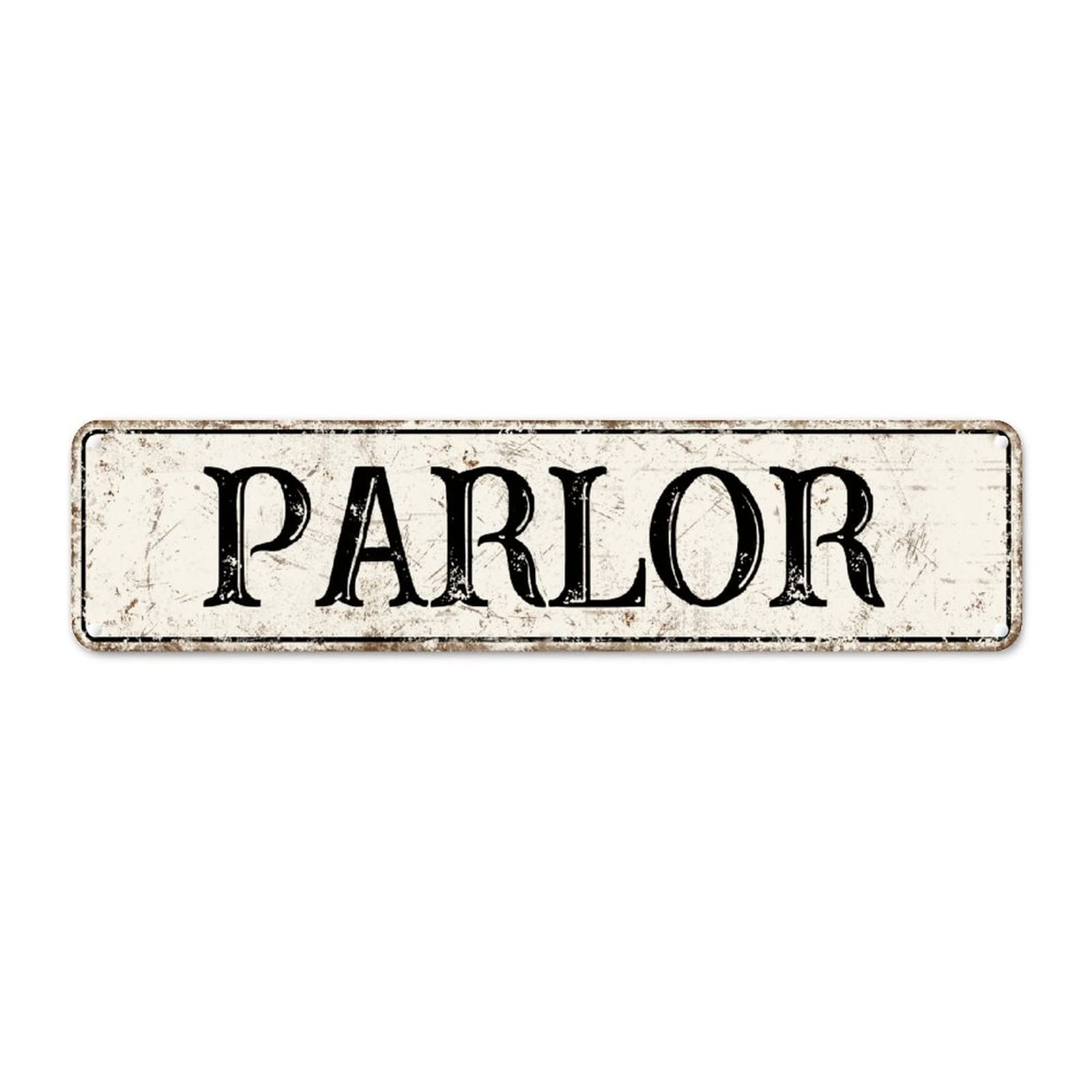 Parlor Aluminum Metal Sign Parlor Decor Art Wall Plaque Decor Quality Metal Sign Road Street Signs Men Cave Art Decorations Metal Sign for Front Porch