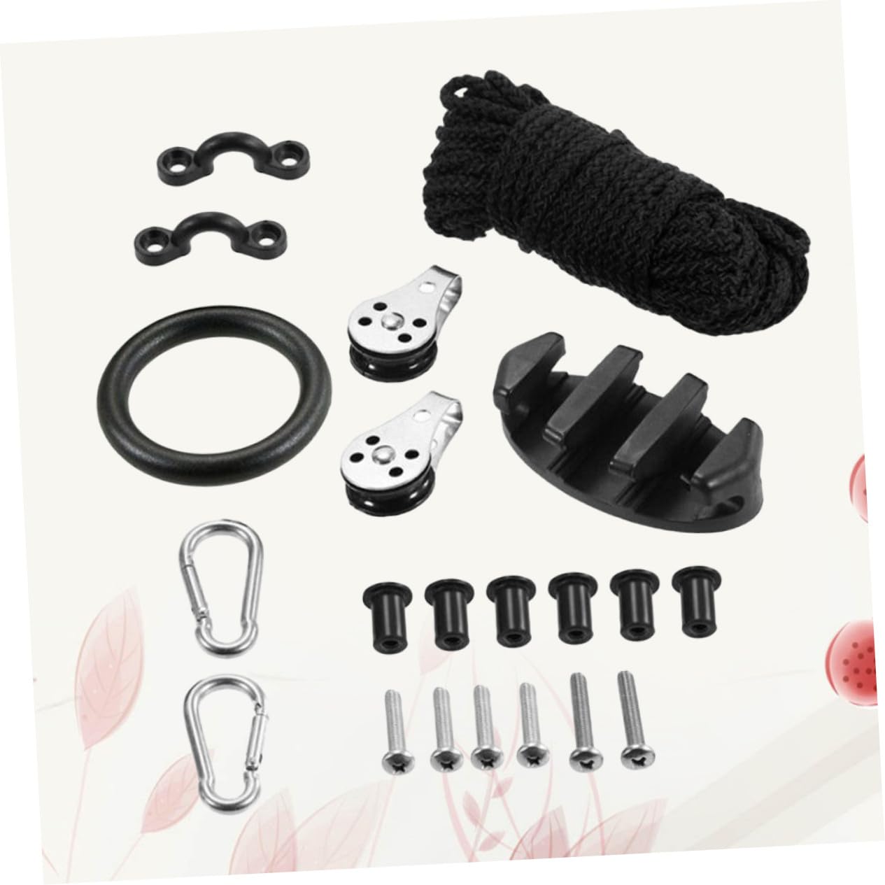 ibasenice Kit De Carro De Anclaje para Canoa Kit De Carro De Anclaje para Kayak Anillo De Aparejo para Accesorios De Kayak Cornamusa para Deportes Acuáticos
