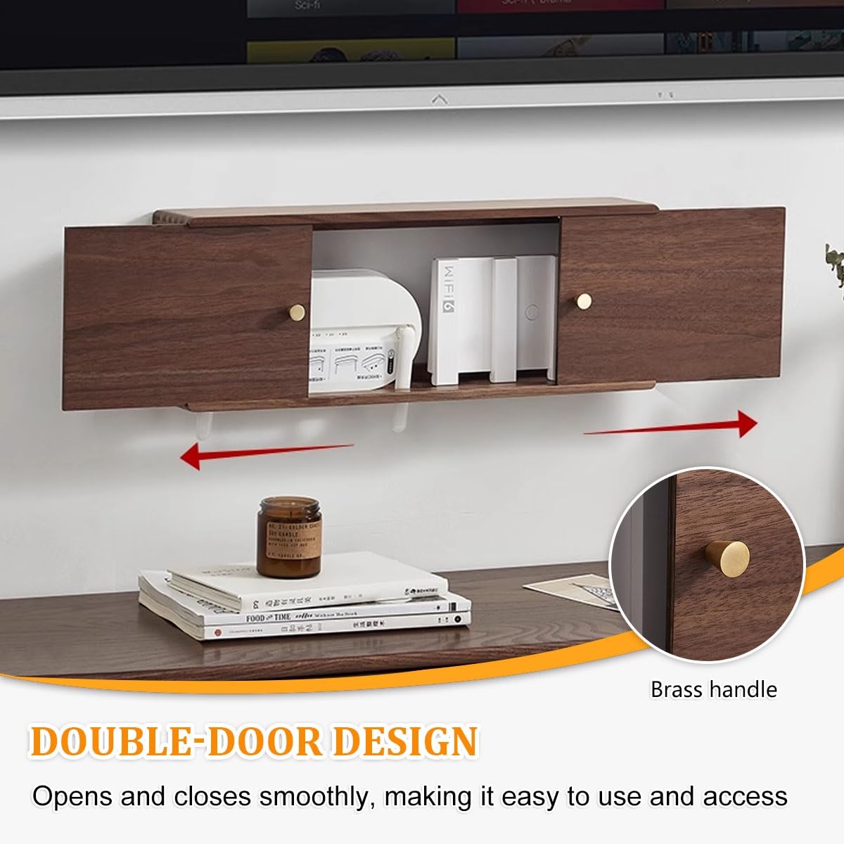 Étagère en bois pour routeur WiFi - Boîte de rangement murale élégante pour la maison et le bureau