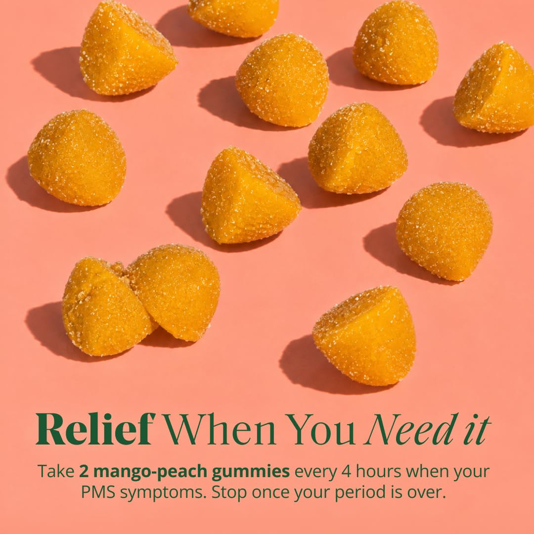 Semaine PMS Relief for Women, Period Cramp Relief, Period Cramps, Menstrual Cramps, PMS Support Supplement for Women, Bloating and Mood, Mango Peach, 48 Gummies — Amazon image 4