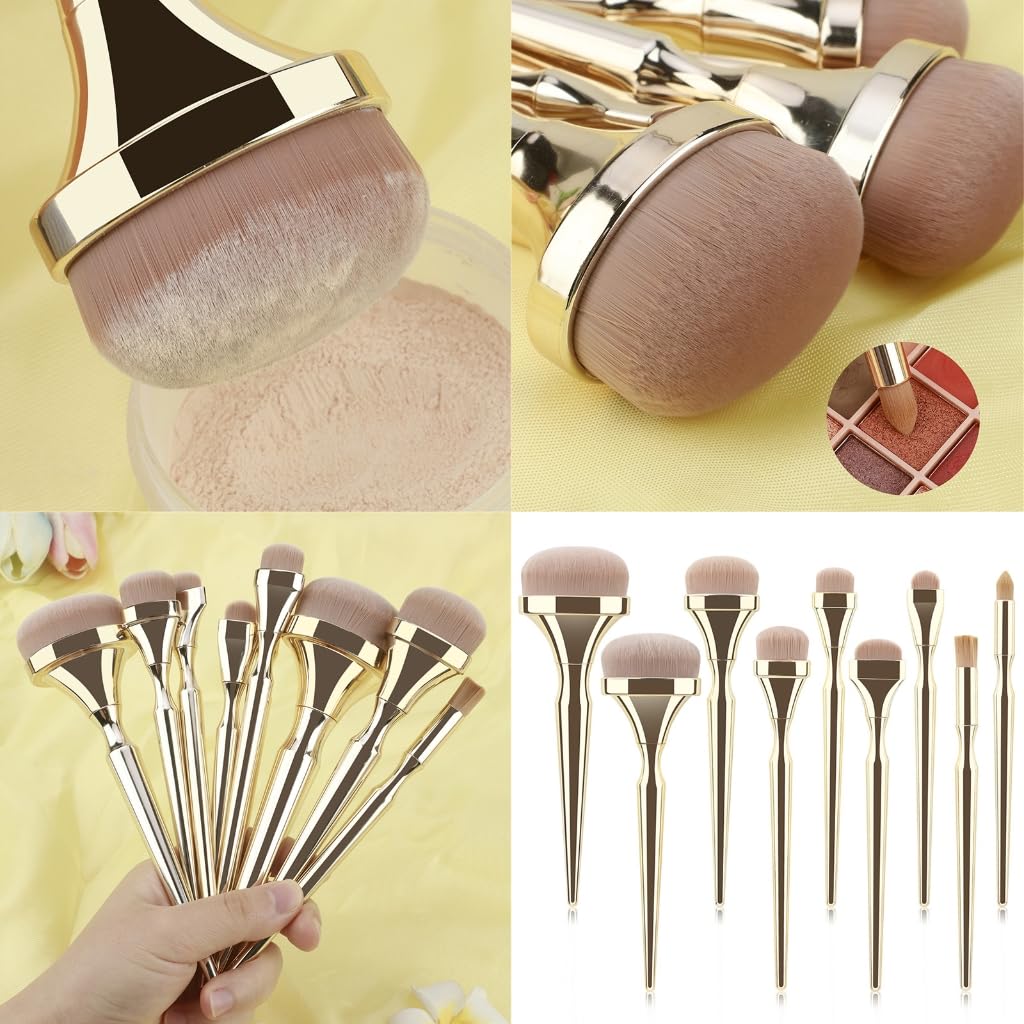 9pcs Face Makeup Brush Set for Professional and Beginners Use Soft Synthetic Bristles Cosmetic for Elegant Application