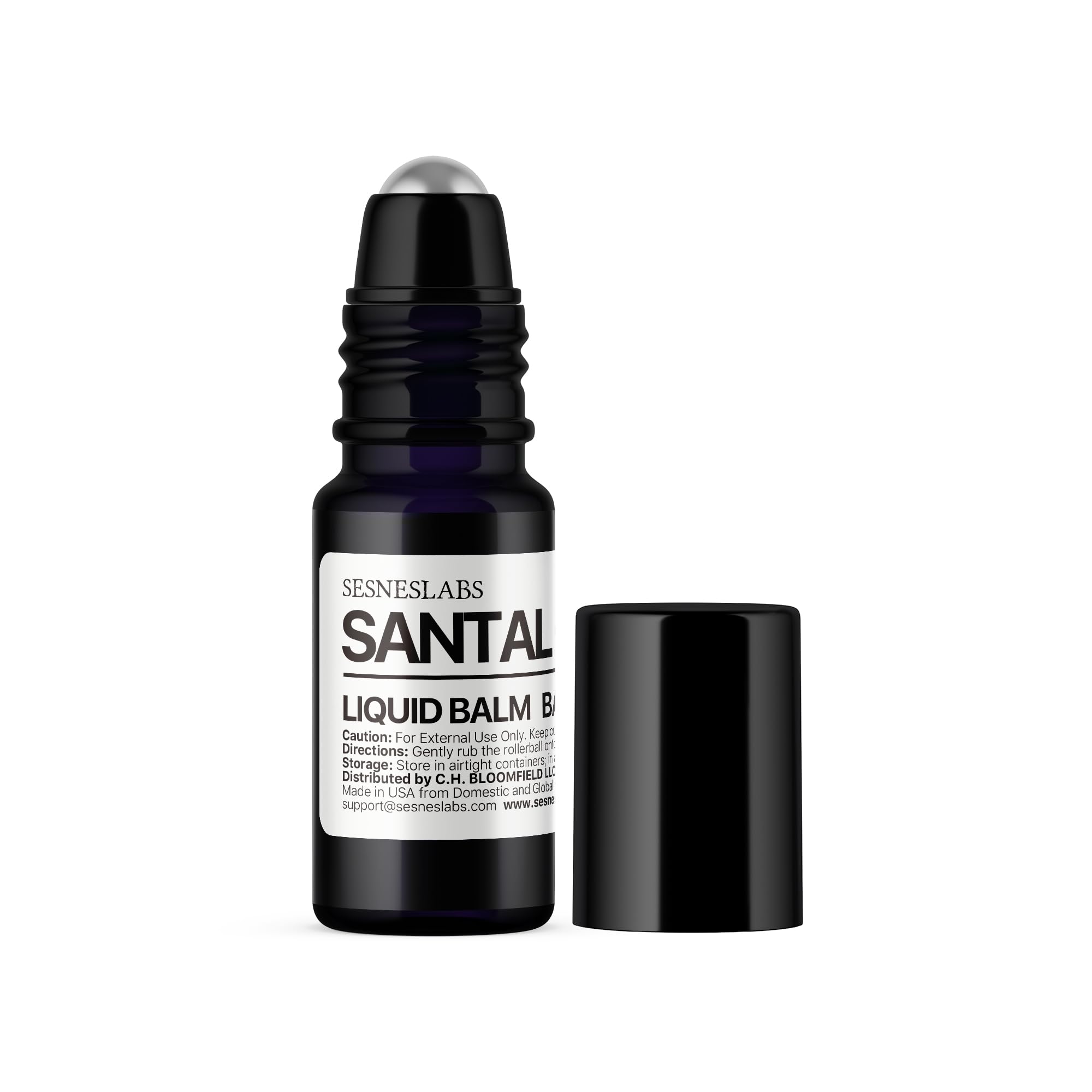 Santal Grass Roll-On, Perfume, Alcohol Free, Olfactive Marker, Niche Scent, Eucalyptus, Papyrus, Cardamom, Sandalwood Essential Oils Blend, Unisex Perfum for Women and Men 10ml/.33 fl Oz