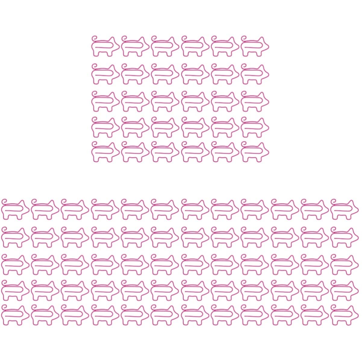 NUOBESTY 150pcs Pig Shaped Metal Paper Clips Holder Creative Office and School Supply Cartoon Paper Clips for Files Fasteners