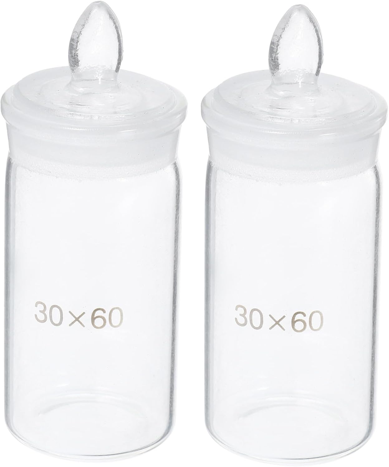 2pcs Glass Weighing Bottles for Lab Small Sampling Weighing Jars Lightweight Science Equipment for University Classroom Research