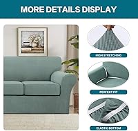 Vista 148 de Turquoize 2 fundas para silla, fundas para silla de sala de estar, sofá, funda de sofá con fundas de cojín individuales, fundas de muebles para Azul