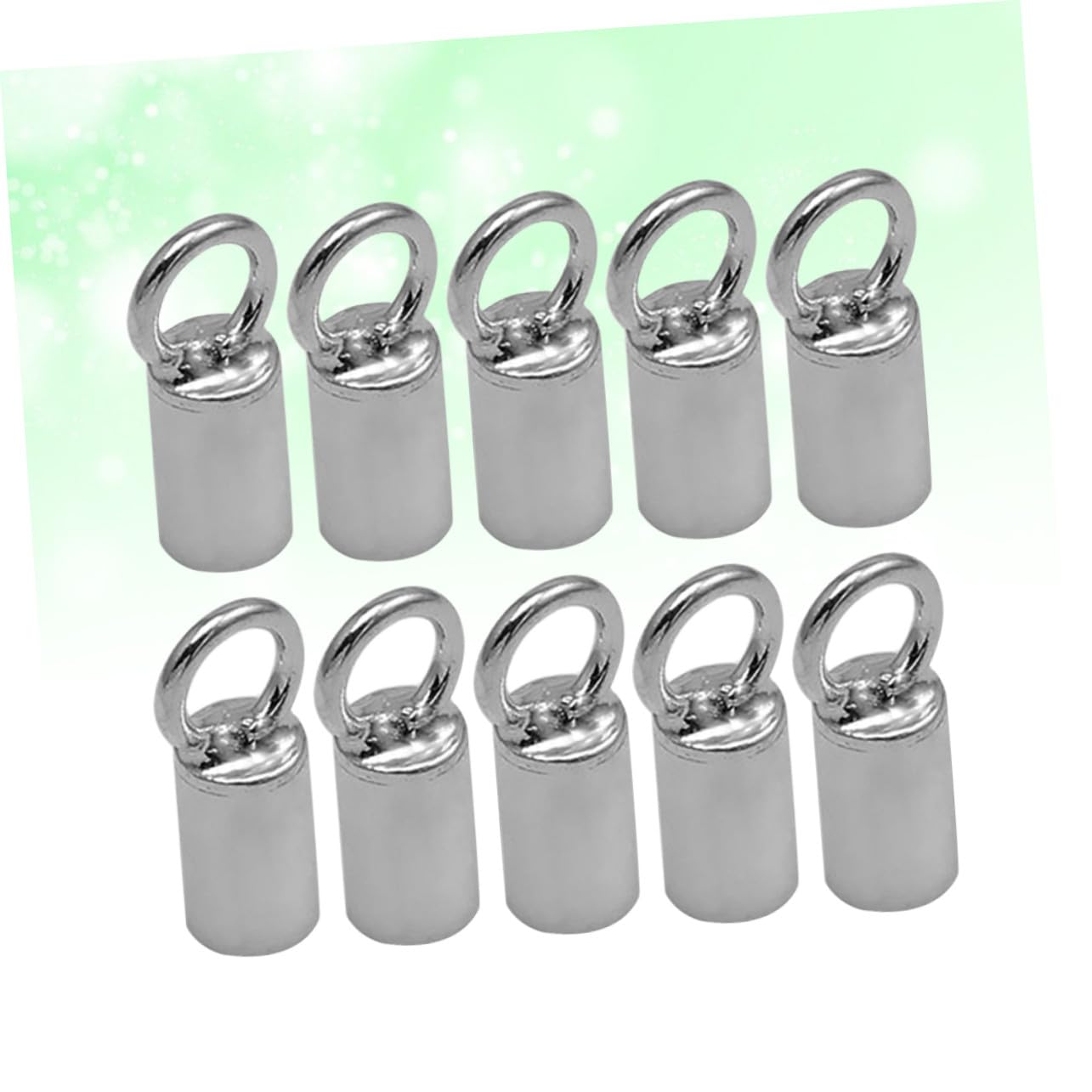 10 Stück Schmuck Verbindungsröhrchen Endclip aus Silber DIY Lederband Kordelverschluss für Halskette Armband Anhänger Langlebige Schmuckzubehör Verbinder mit Lochdurchmesser