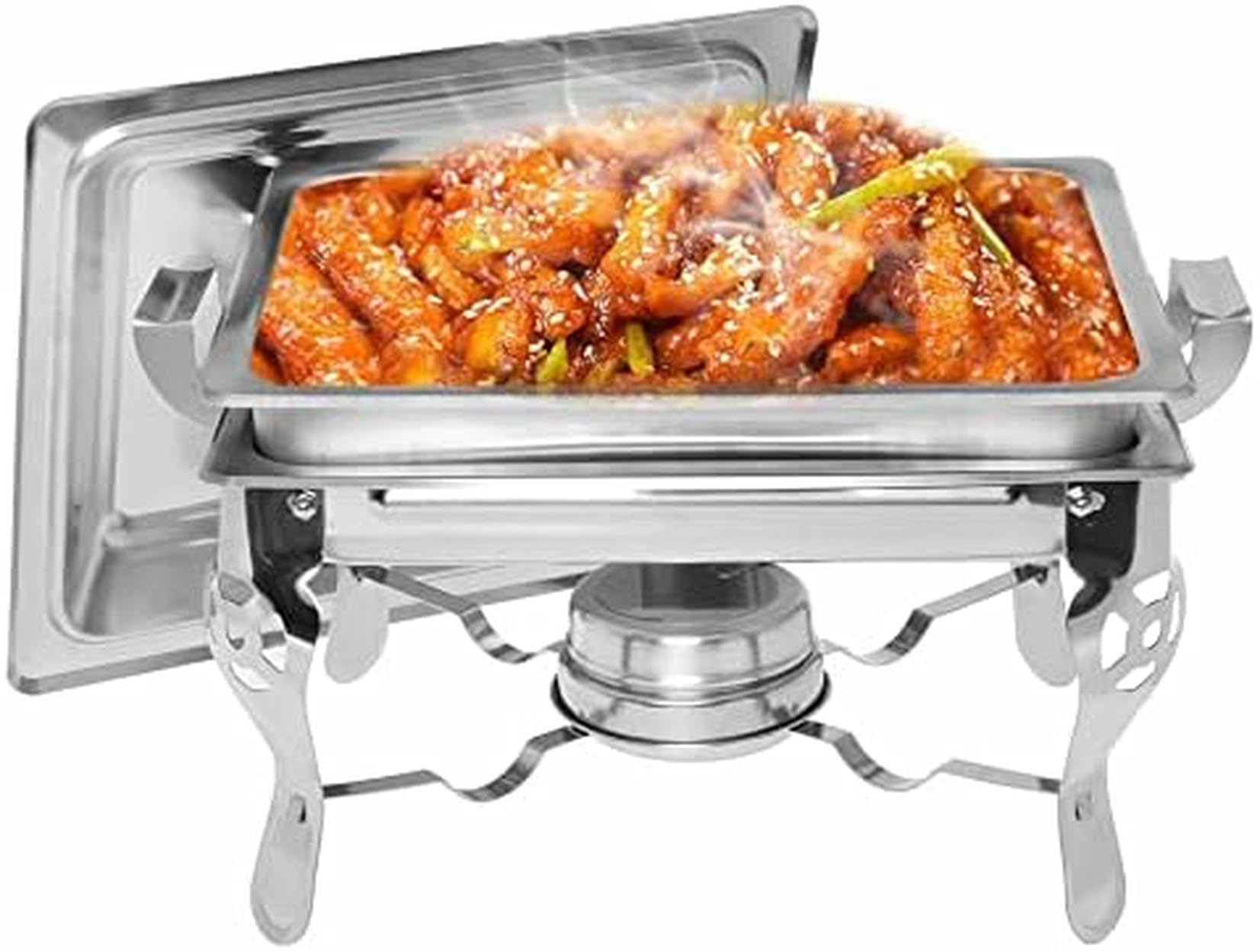 Buffet en acier inoxydable pliable idéal pour fête de mariage en plein air