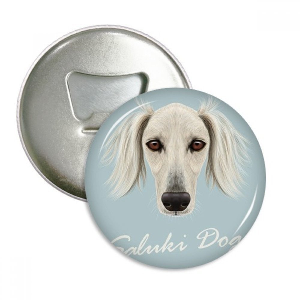 Décapsuleur aimant Saluki chien blanc lot de 3 badges pour frigo