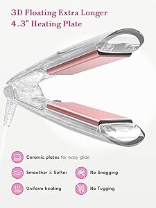 LANDOT Flat Iron Hair Straightener: Ceramic Ionic Straightener for Frizz-Free Shine - Adjustable Temp 250-450F & Auto Shut Off + Travel Pouch