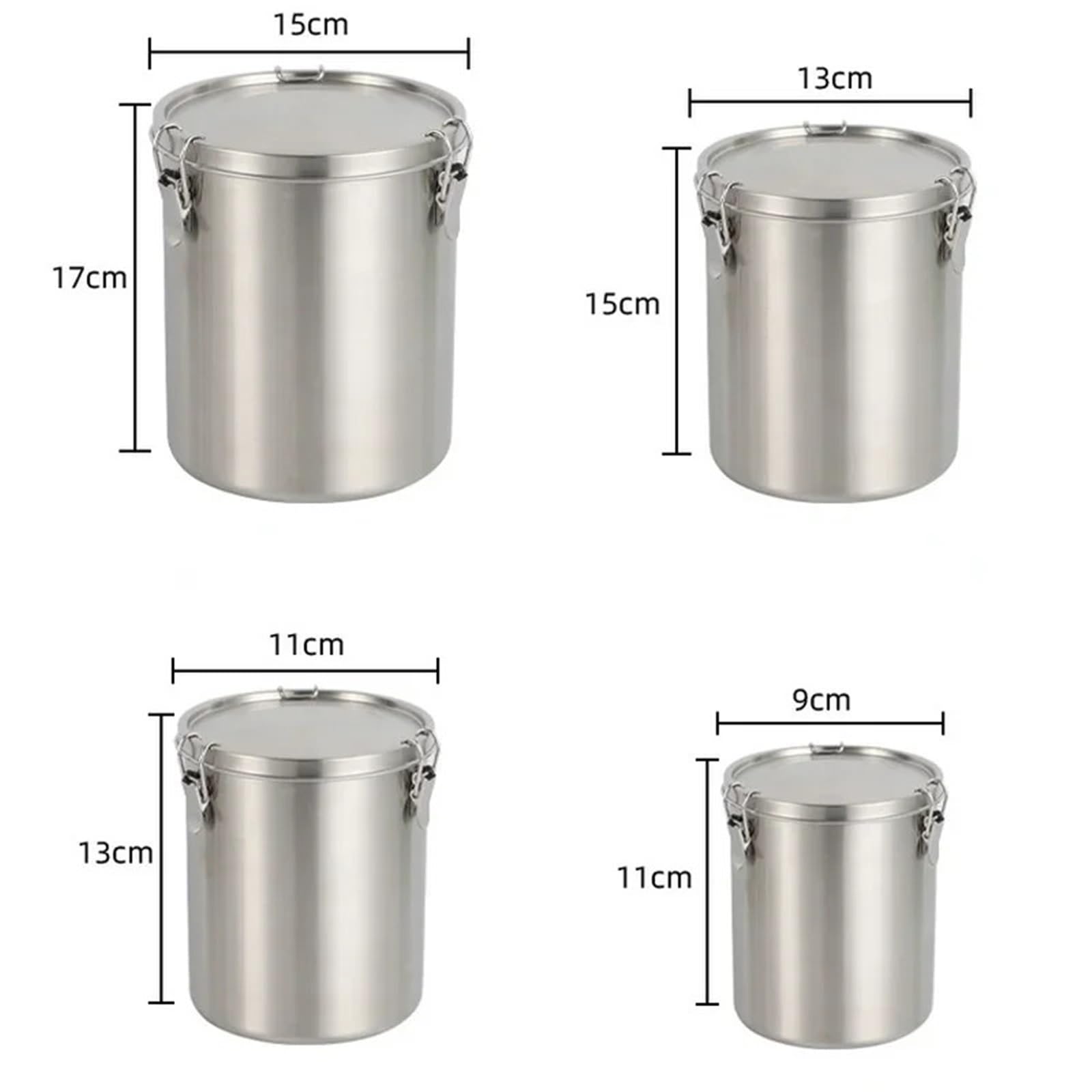 2 stücke Edelstahl Lagerung Tank Versiegelt Tee Getrocknete Obst Küche Einfache Getreide FüR TrockenfrüChte(1000ML)
