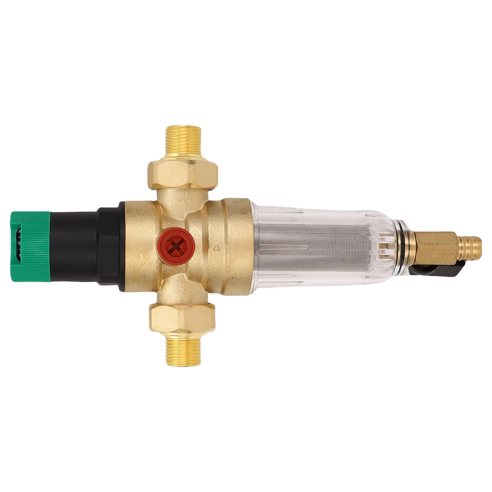 Regolatore della Pressione Dell'acqua, Valvola di Riduzione della Pressione in Ottone con Filtro del Backwash e Misuratore di Pressione Anteriore, per Dispositivi di