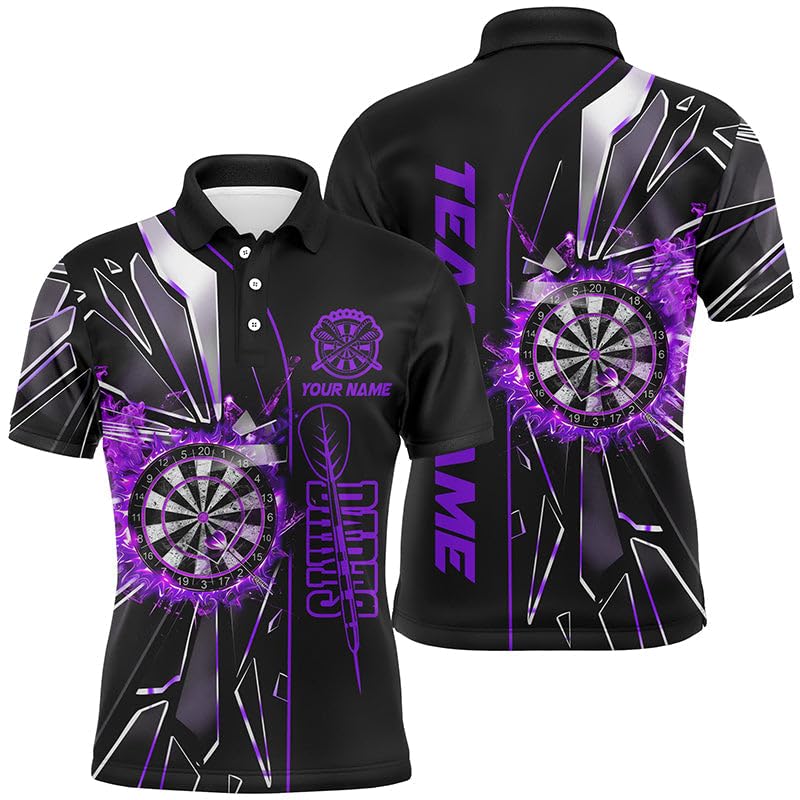 Personalisierte lila 3D-Dartshirts für Männer & Frauen - Custom Dart League Shirts - Bestes Darttrikot T1997