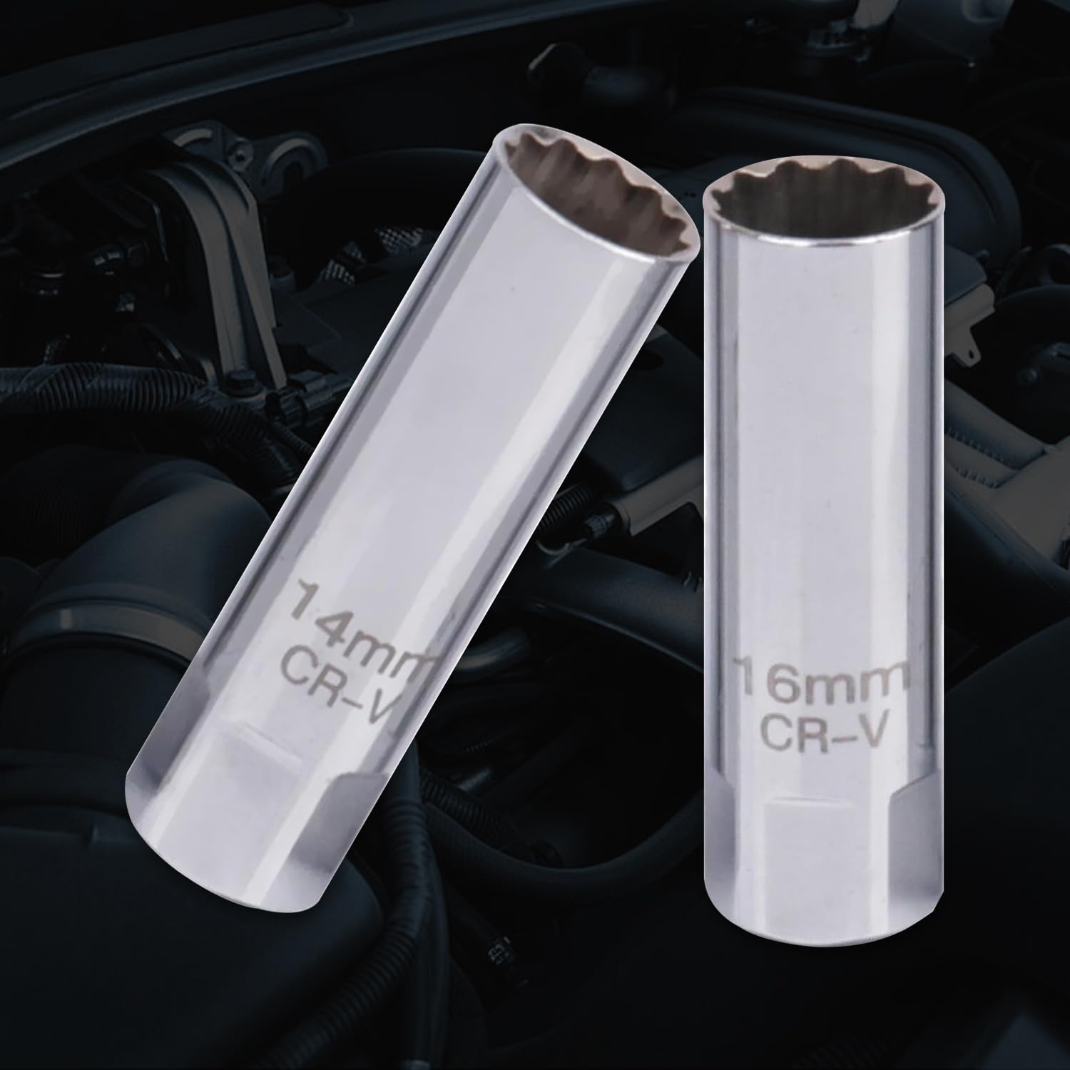 Set 2 Chiavi Magnetiche Per Candele YOUZMY - 14 Mm E 16 Mm, Acciaio CR-V, Design A 12 Punti, Per Auto E Moto