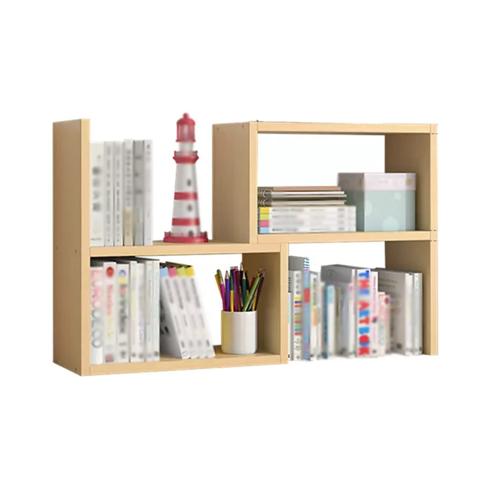 Shihan-2015 Bookcase Expandable Wood Desktop Bookshelf Organizer Office Storage Rack Display Shelf Display Shelf