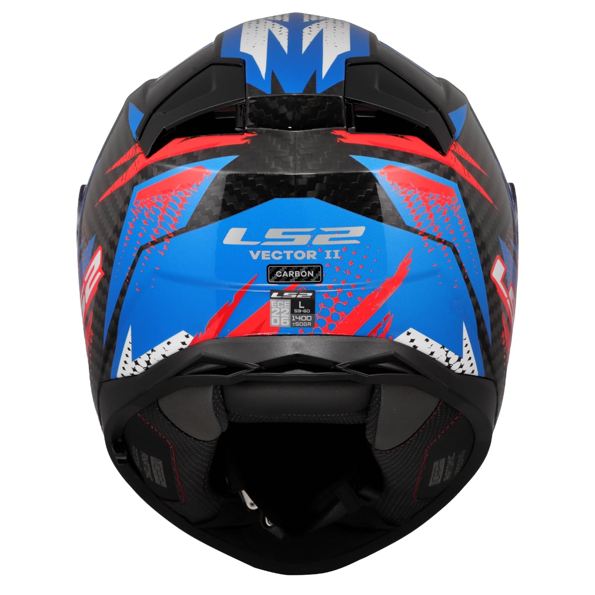 LS2 Unisex Vector II Carbon Tantic Red Blue Integraler Motorradhelm