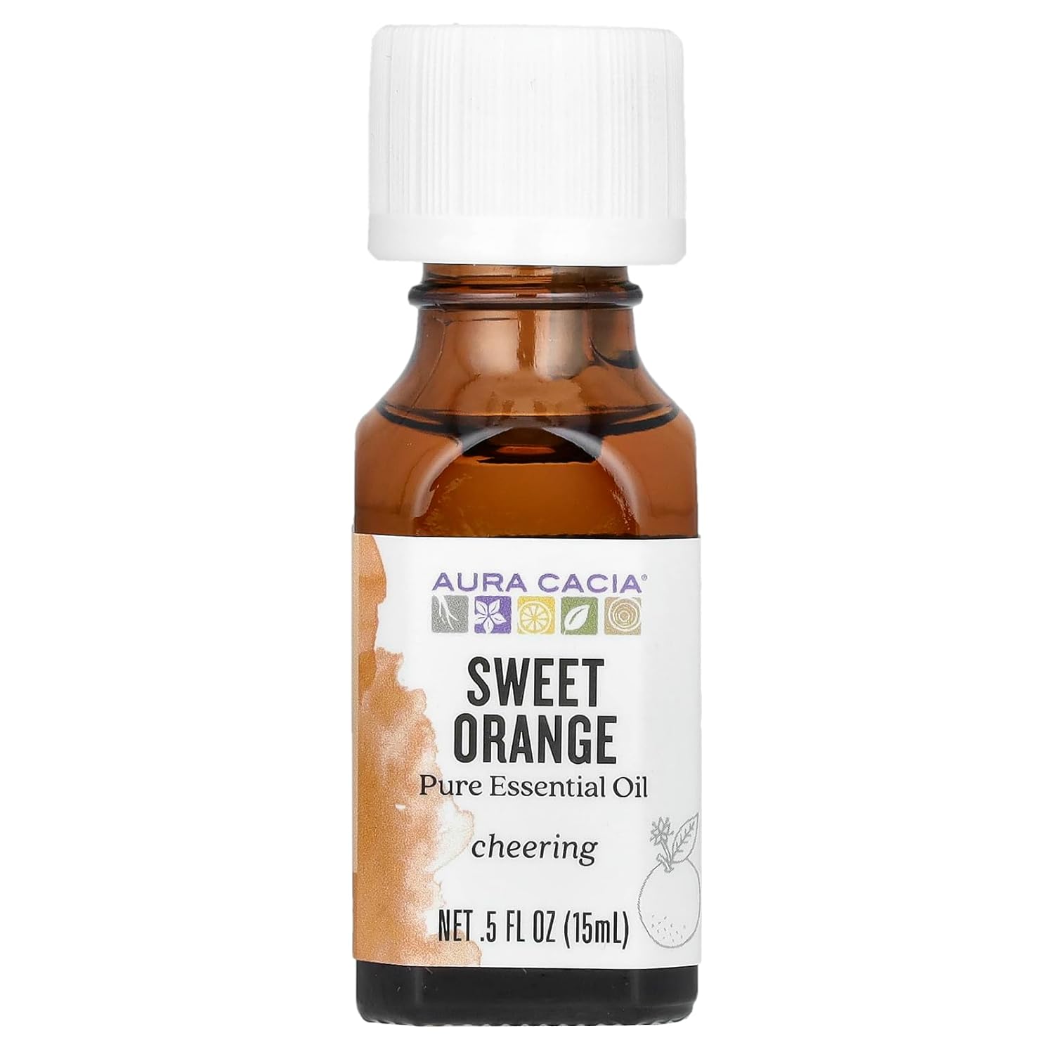 Aura Cacia Essential Oils – Sweet Orange – 0.5 oz (15 ml)