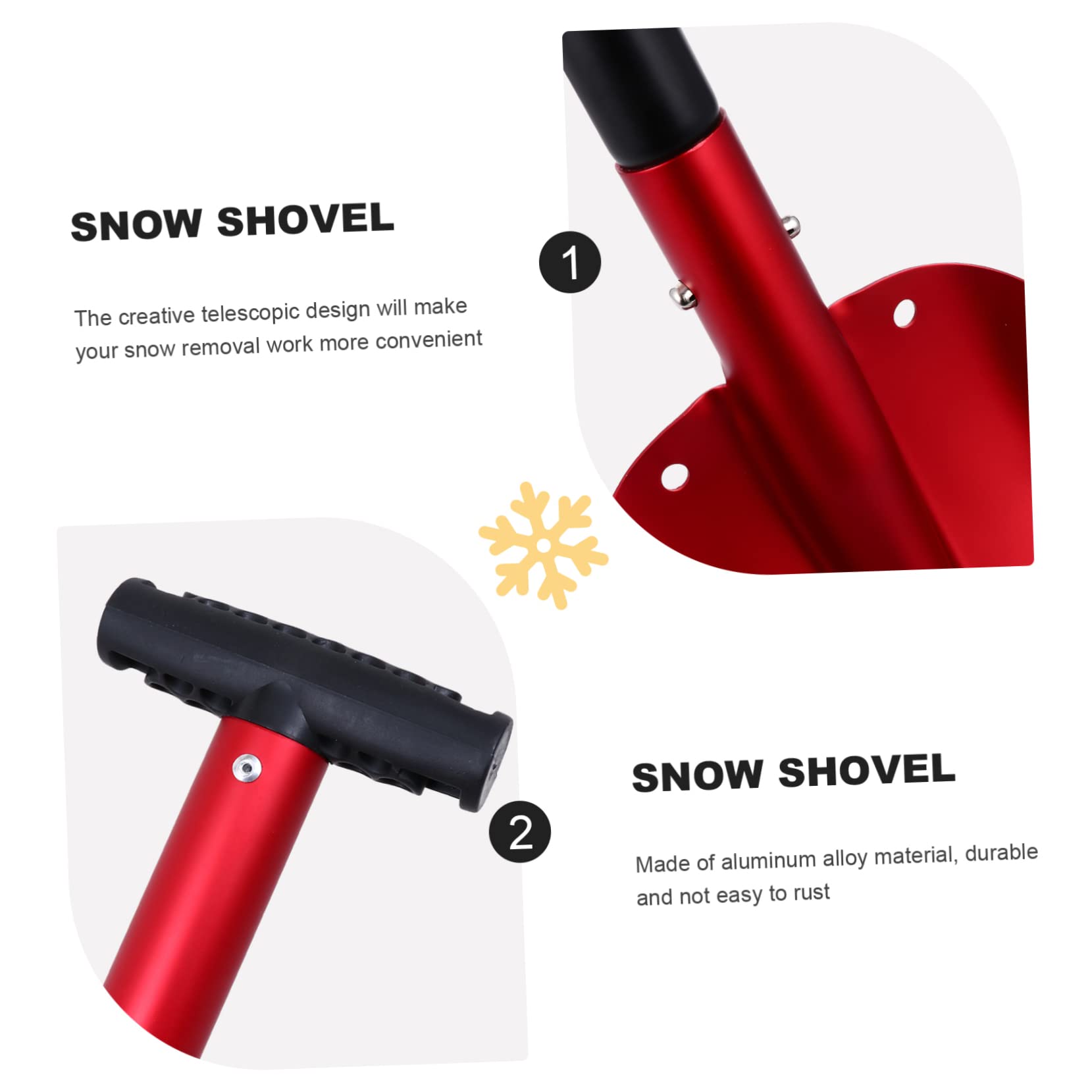 BESPORTBLE 1pezzi Pala Da Neve in Lega Di Alluminio Raschietto Per Ghiaccio Per Auto Strumento Per Rimozionla Neve Ghiaccio Pala Spazzaneve Telescopica Pratica e Facile Da Usare