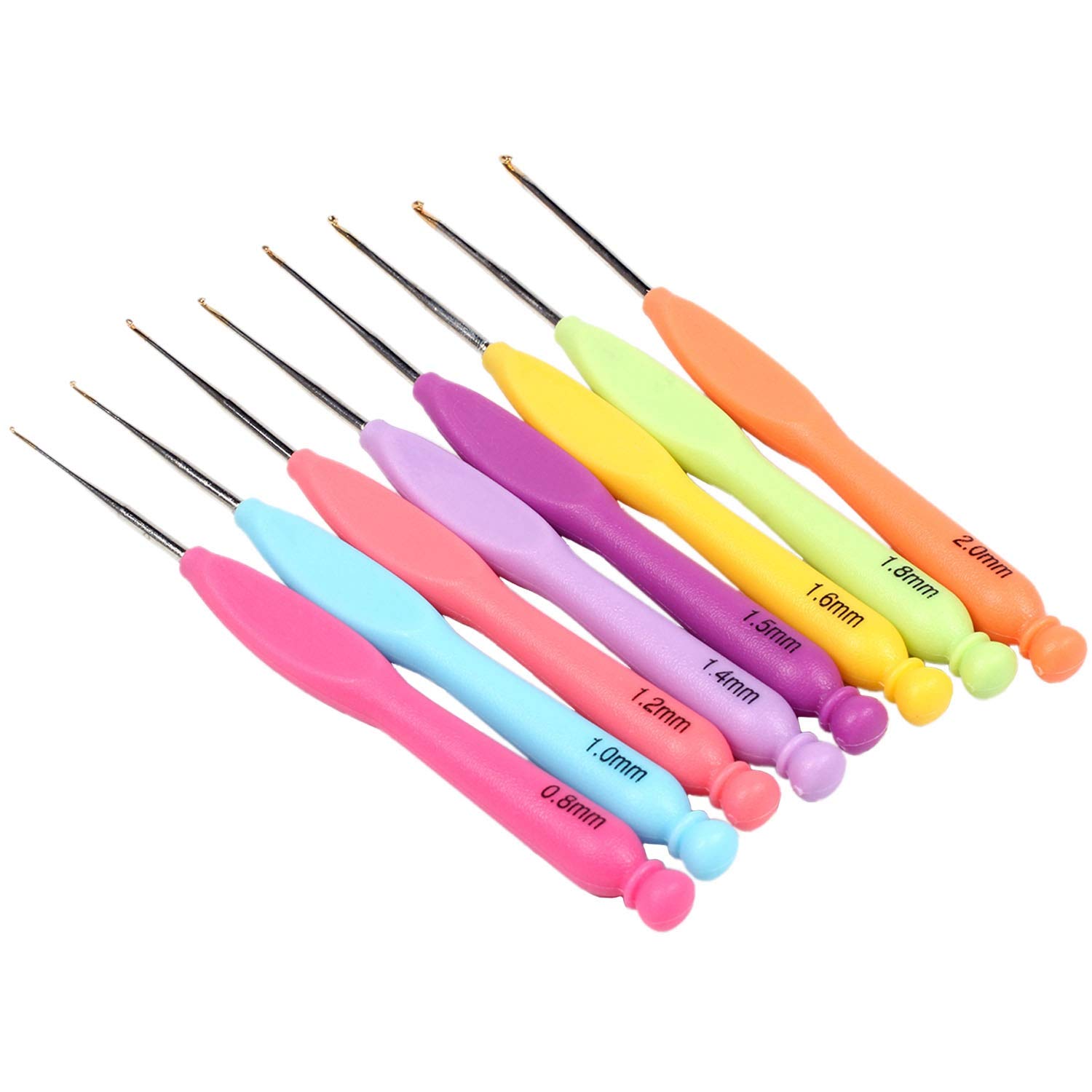 CTRLZS 8Pcs/Set Plastic Handle Sewing Kit Weave Crochet Hooks Kit Aluminum Knitting Needle Yarn Stitching Sewing Needles