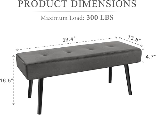 Miniatura 2 de Banco de entrada  Banco verde para dormitorio, moderno extremo otomano de cama, bancos acolchados de terciopelo para sala de estar, vestíbulo,