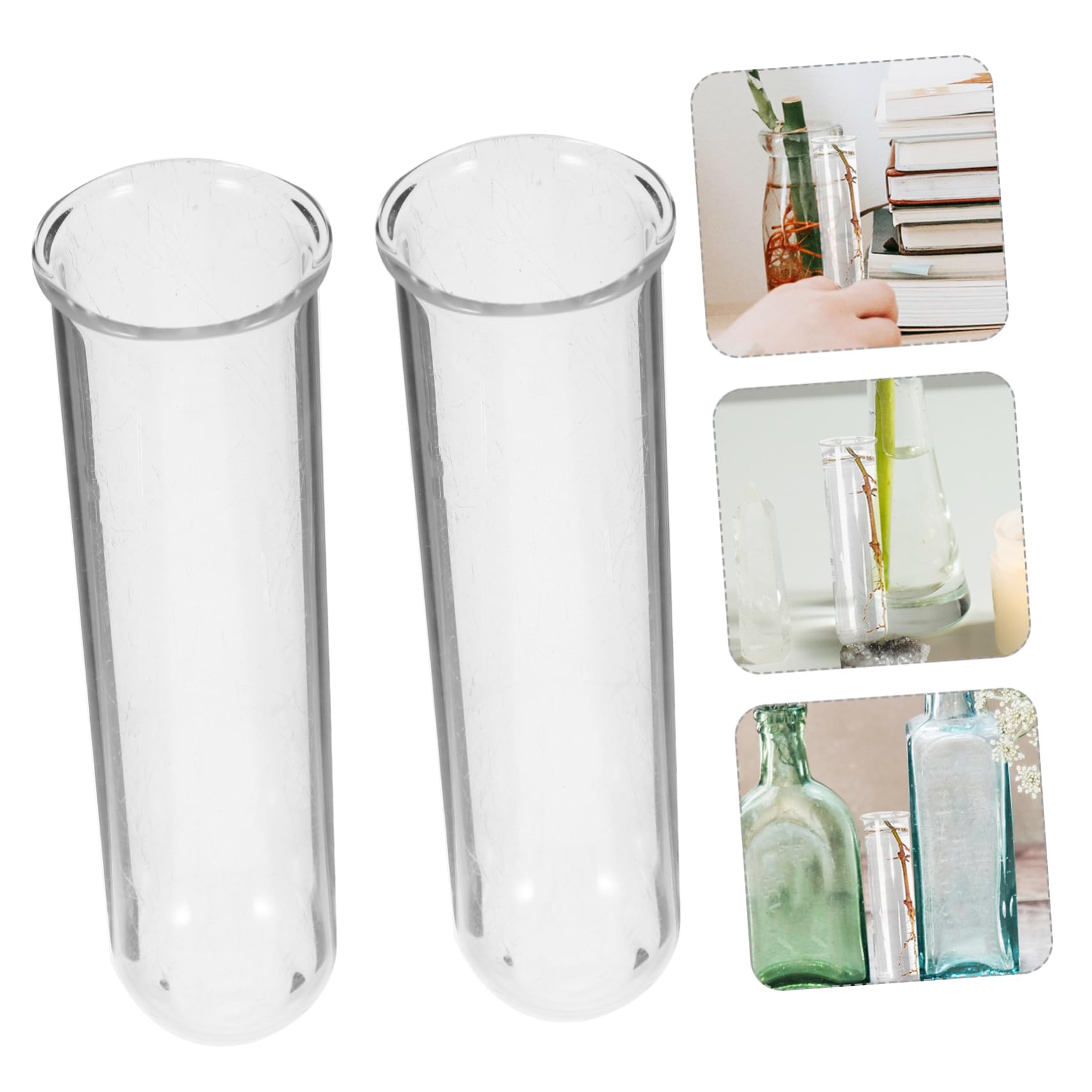 16 Pièces Vase Tube à hydroponique Vase hydroponique Terrarium vases Petits contenants Pot de jardinière Station de Propagation de Tubes à Tube de Verre Un Verre Amosfun