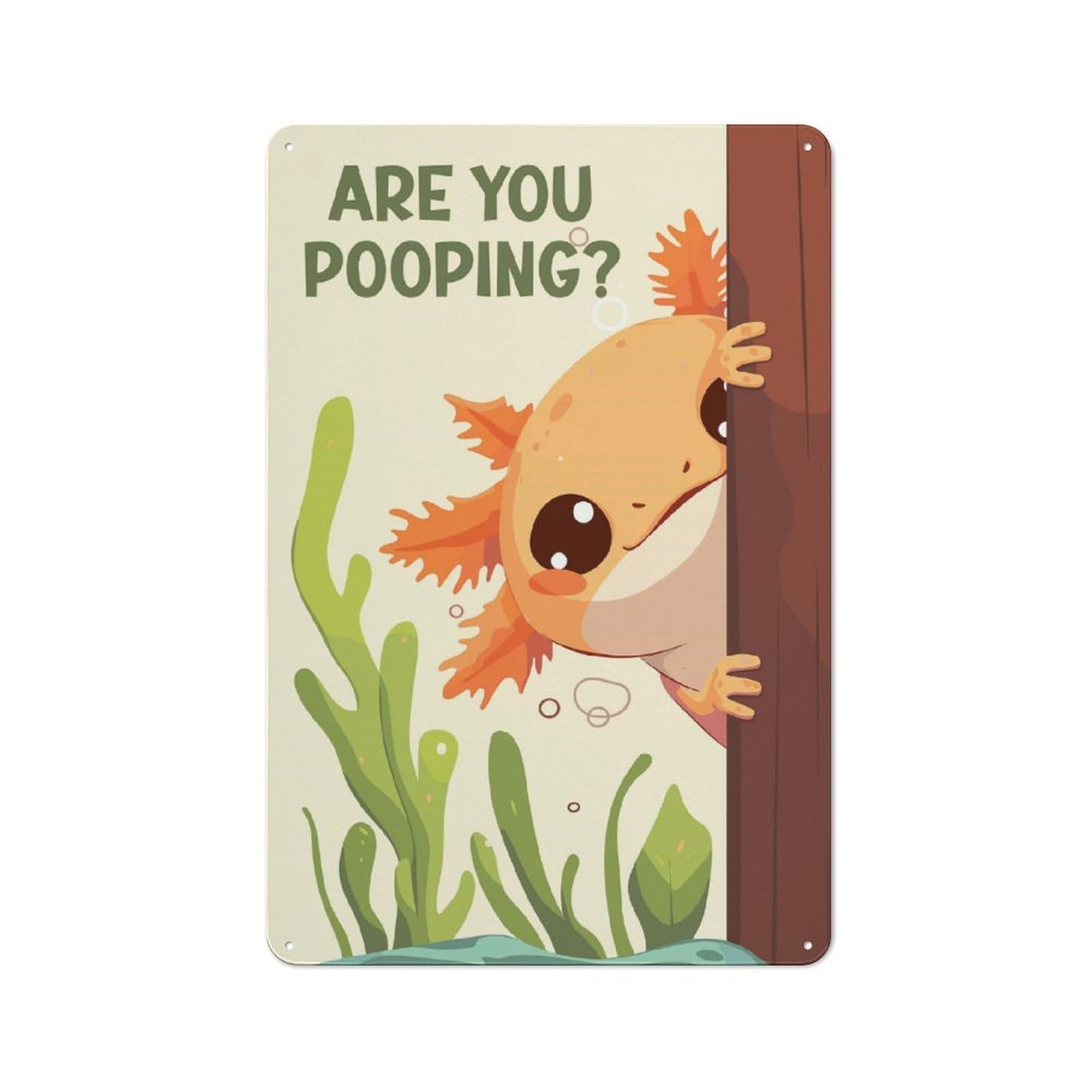 Junmoney Axolotl Are You Pooping Tin Sign 30X20cm, Rustic Home Bar Decor For Cafe, Pub, Workshop Or Home Bar, For Casual British Interiors