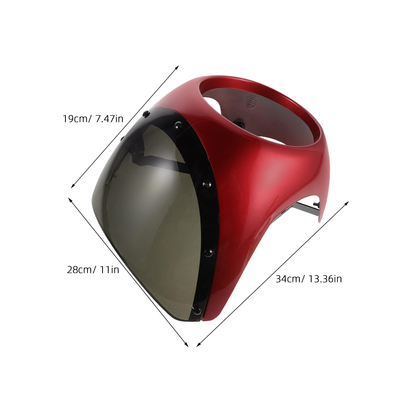 TEHAUX Deflettore Aria per Motocicletta, Parabrezza Anteriore 7 Pollici, Abs e Ferro, Alta Trasparenza, Blocca i Raggi Uv, Foro 173mm, per Veicoli a Due Ruote, Guida All'aperto e Viaggi