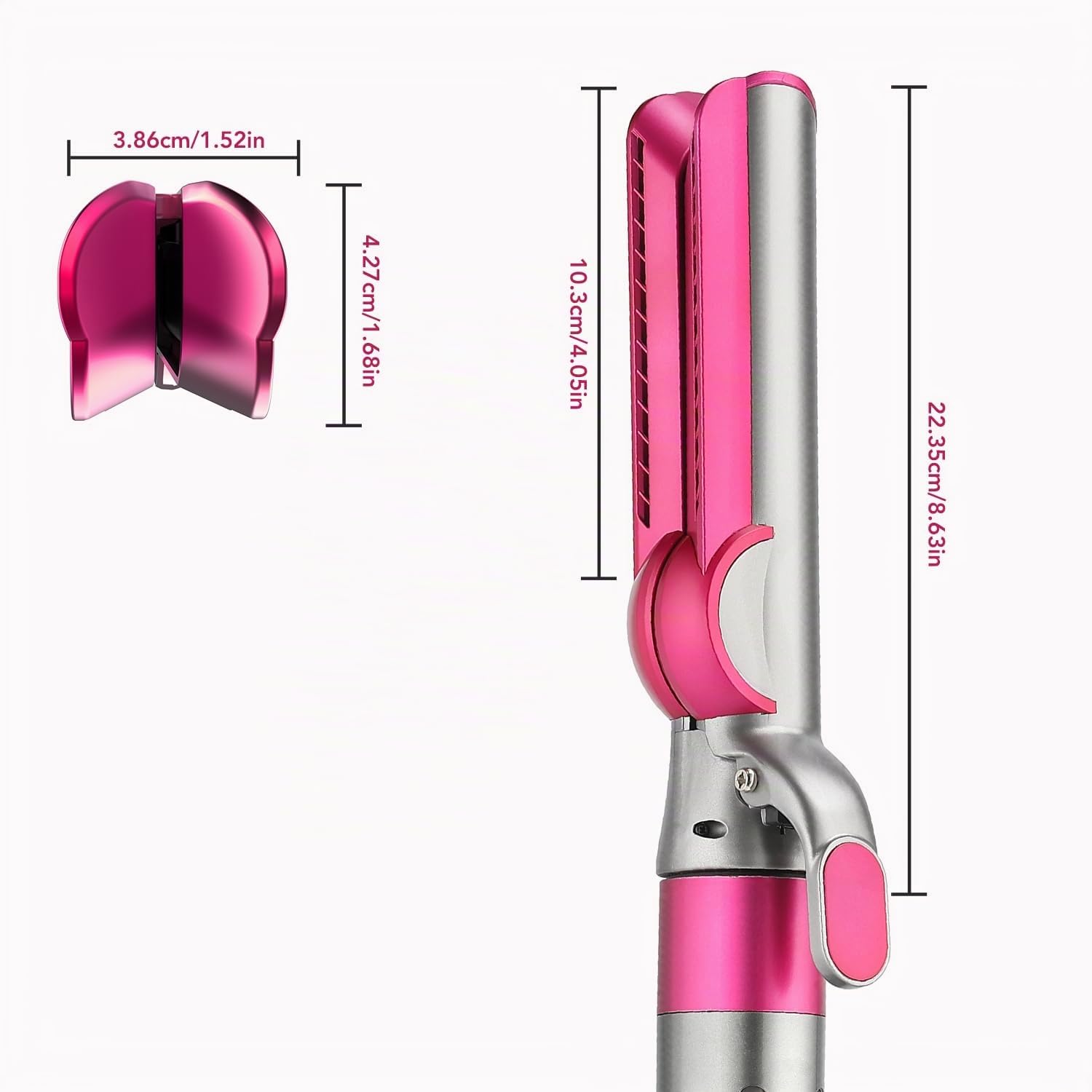 Haarglätter-Aufsatz für Dyson Airwrap, Kompatibel mit HS01/HS05/HS08, Airflow Technologie ohne Heizplatten, Gleichzeitiges Trocknen und Glätten mit Luftstrom, Reduziert Hitzeschäden, Fuchsia