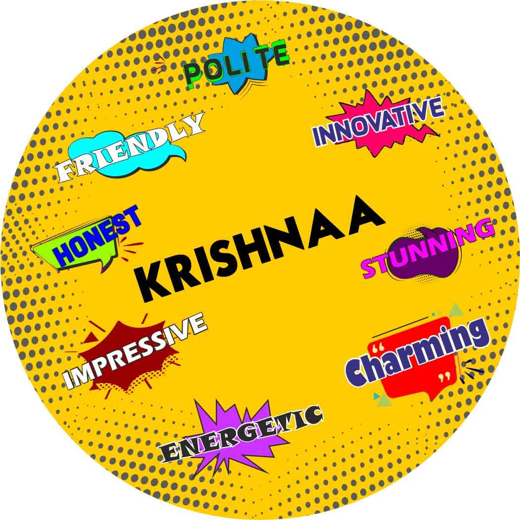 ASHVAH Krishnaa Name Customizable Stylish Fridge Sticker Magnet - Personality Trait Quotes - Gift for Friend, Son, Daughter, Kids, Husband, Wife