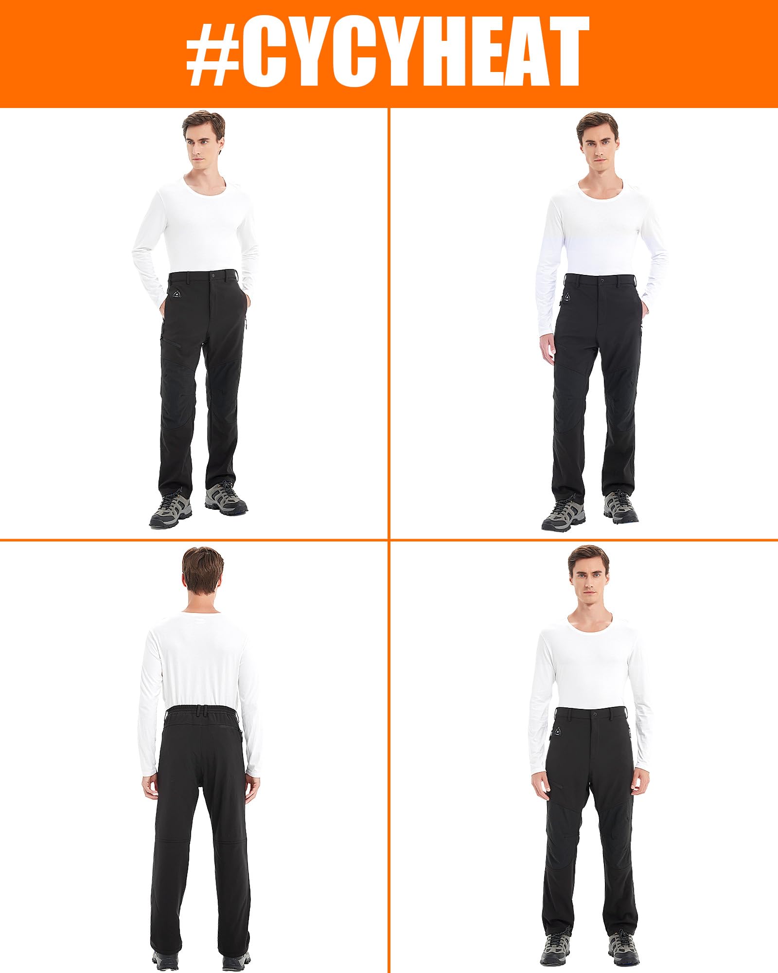 Pantalon Chauffant Femme & Homme avec Batterie 7,4V 20000mAh et Commande 4-en-1 – Pantalon Thermique Imperméable ave (FR/ES, Alpha/Lettres, S, Taille Normale, Taille Normale, 20 000 mAh – Noir)