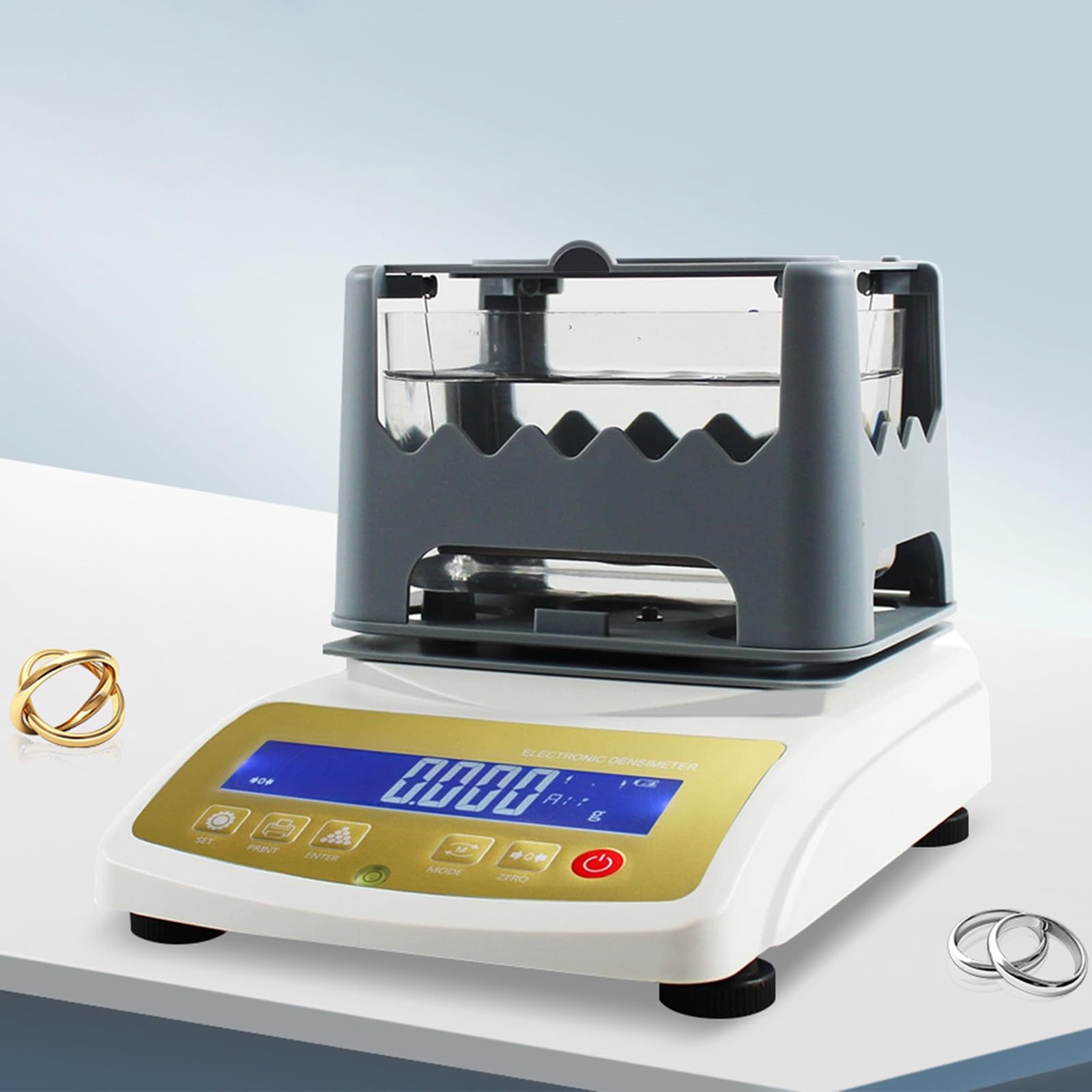 Analizador digital de densidad de pureza de oro, precisión de 0,001 g, para paladio de oro, plata, platino, refinería de tienda de empeños, capacidad de 300 g