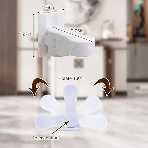 Miniatura 4 de Cerraduras de palanca de puerta a prueba de niños, paquete de 8 cerraduras para manija de puerta para seguridad del bebé y disuadir la apertura de