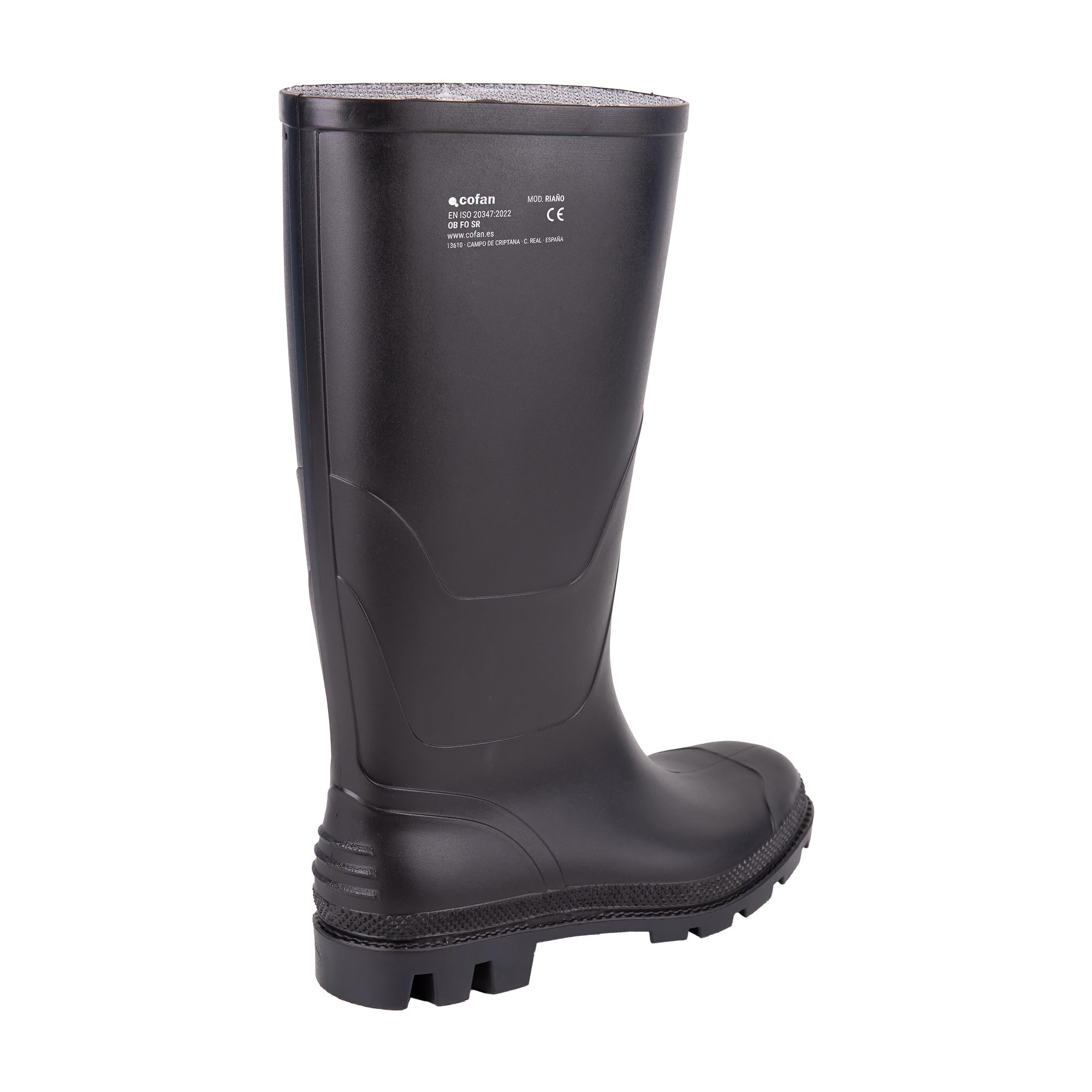 Cofan Botas de agua con caña alta | PVC | Negro | Resistentes al agua, aceites y grasas
