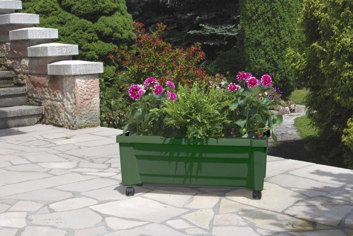 KHW 37393 Garden Calypso Planter Box with Irrigation System, Green, 79x35x33 cm