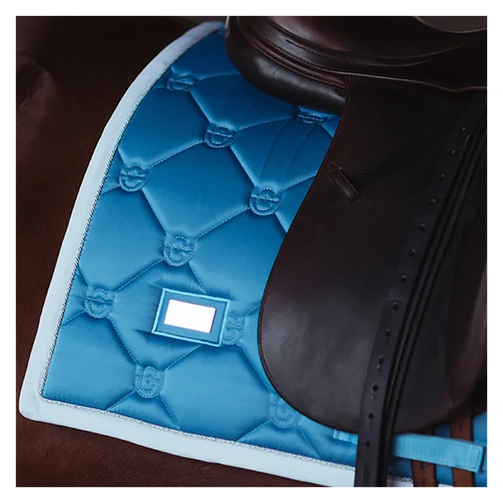 Mantilla para Caballo Almohadilla de Silla de Doma de Tela Satinada, Equipo de equitación Azul, Productos ecuestres equinos