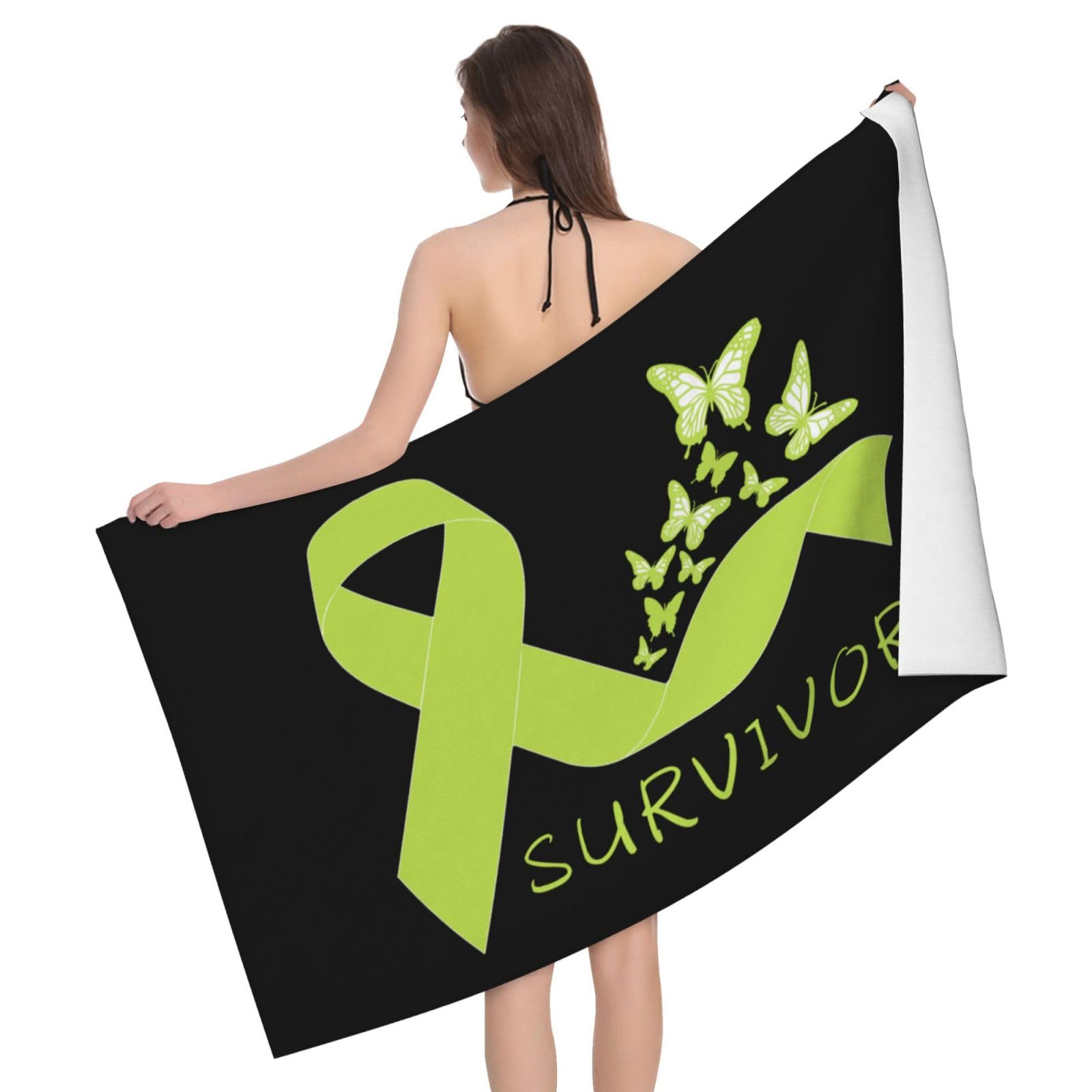 HLBSDM Microfiber Non Hodgkin Lymphoma Cancer Survivor Beach Towel Quick Dry Soft Sand Free Beach Towels for Pool Swim Beach Lightweight Thin Towels