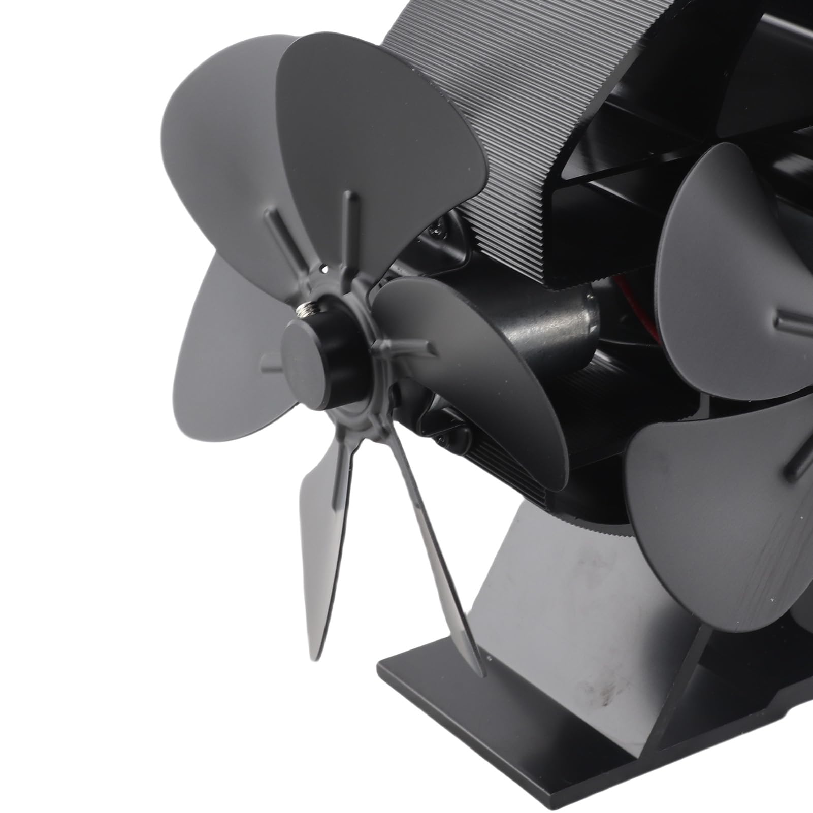 Agatige Ventilatore Oscillante per Stufa a Legna, Ventilatore per Stufa Alimentato a Calore 3 Teste 18 Lame Ventola per Camino Soffiante in Alluminio da 270 Gradi con Maniglia di