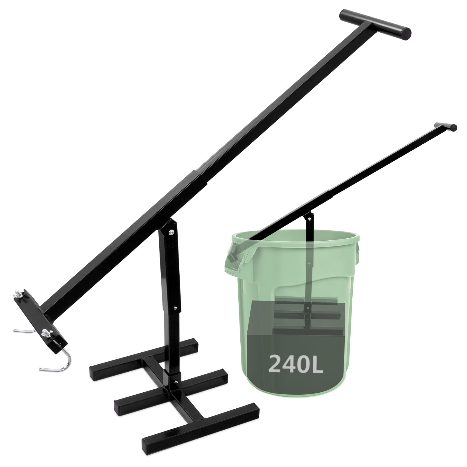 Litglobe Manuelle Müllpresse - Für 120L-240L Tonnen, Höhenverstellbar