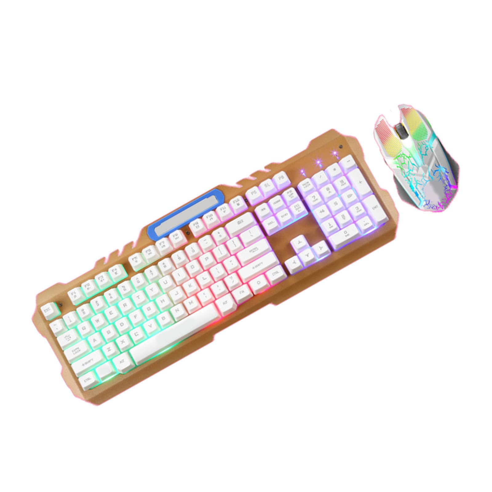 Kit Tastiera e Mouse Bianca Retroilluminata Meccanica USB