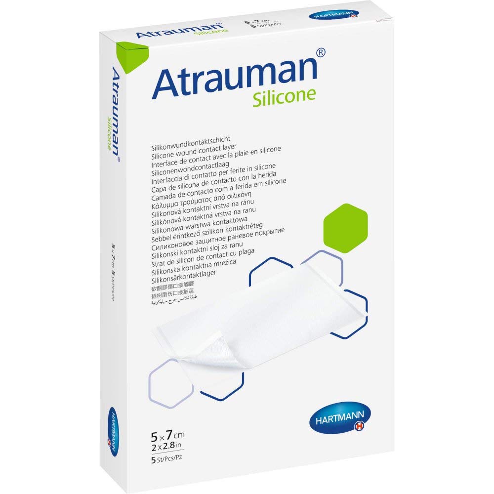 ATRAUMAN Silicone steril 5x7 cm Kompressen 10 St