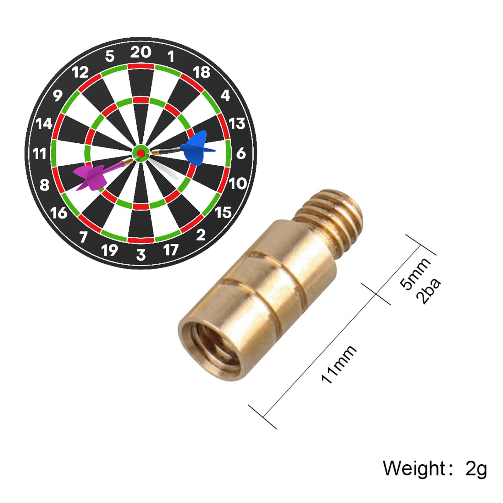 9 PièCes 3 Couleurs Poids FléChettes En Laiton 2 Grammes Flechettes Avec Poids Pour Flechettes Avec Filetage 2ba Accessoires Flechettes Pour Contrepoids Flechettes 16 Mm Diametre Interieur 4 5 Mm