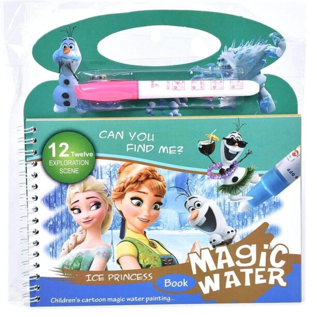 Quirky Little Things Magic Water Quick Dry Book Water Coloring Book, Doodle with Magic Pen Painting Board for Children Education Drawing Pad (Princess)