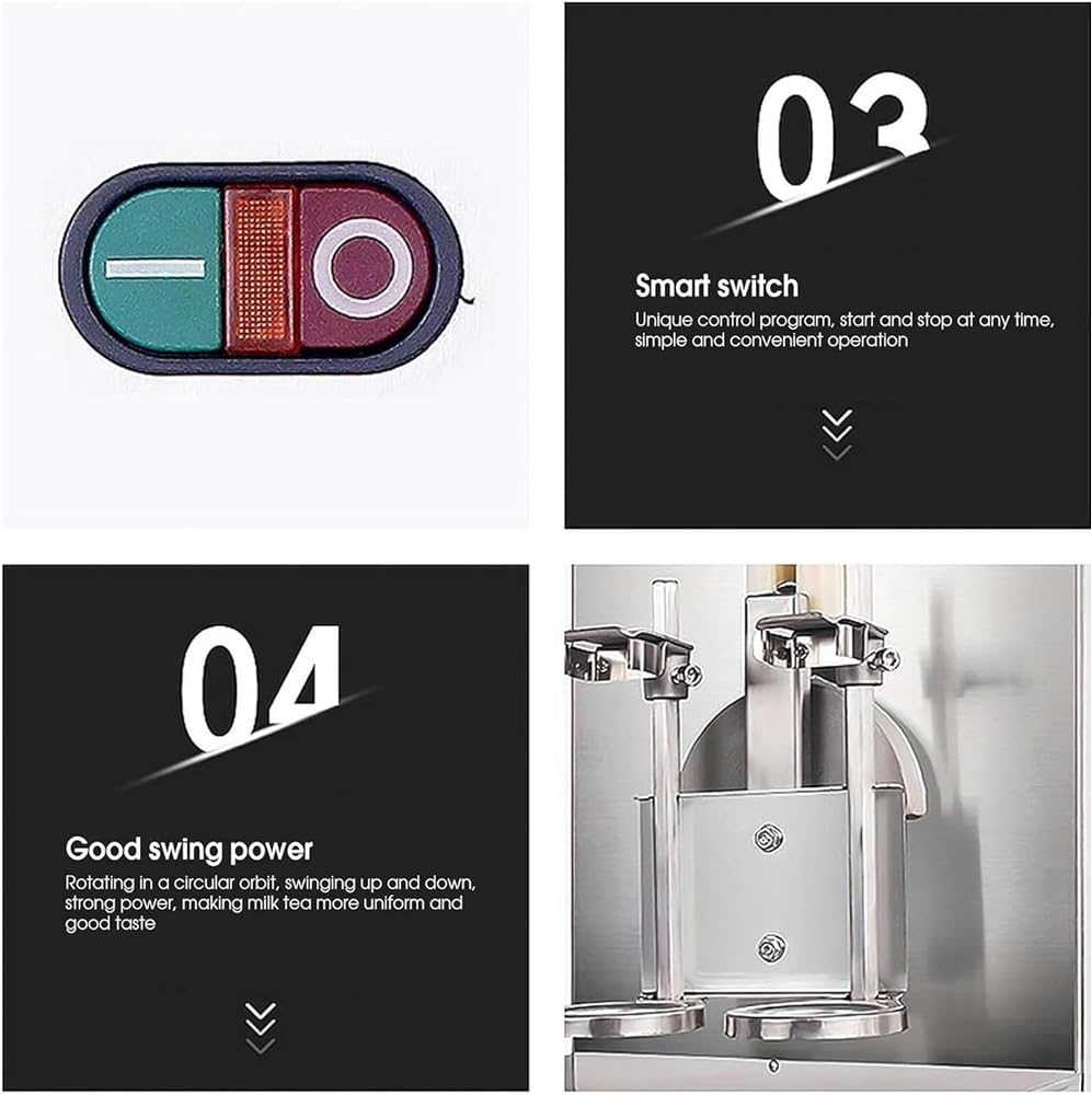 Macchina per frappè, shaker elettrico in acciaio inox per tè al latte, cocktail e bevande, miscelatore automatico per frullati e bevande