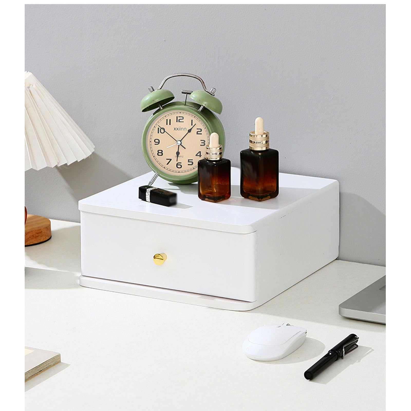 Armadietto portaoggetti da scrivania in legno massello con 1/2/3/4 cassetti per forniture per ufficio domestico File e documenti Elegante design bianco Organizza il tuo spazio di lavoro in modo