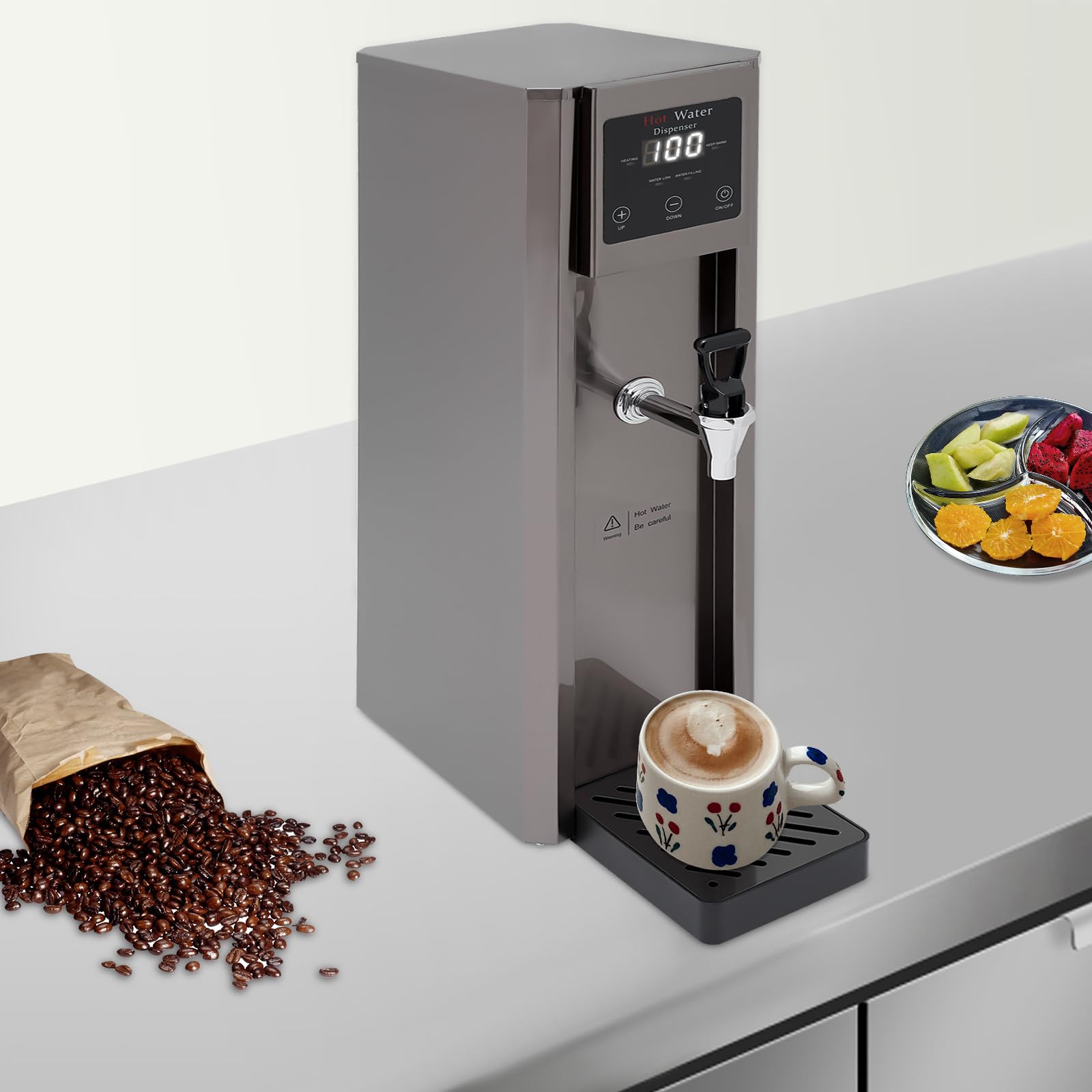 Hot Water Dispenser, Electric Water Boiler and Dispenser, 10L/2.64Gal Boiling Water Machine for Tea Coffee Shop Dessert Shop Hotel, Adjustable Temperature 40-99?